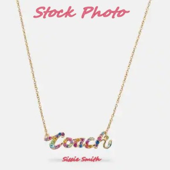 NWT Coach Signature Script Necklace - Picture 2 of 7